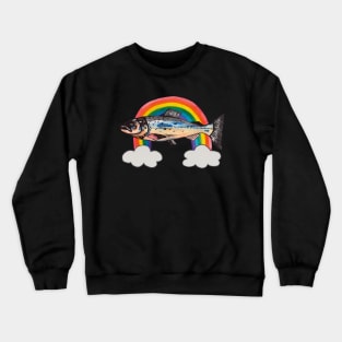 Fish salmon with rainbow Crewneck Sweatshirt